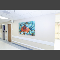 Fast Then Slow 72x48 canvas in hospital hallway
