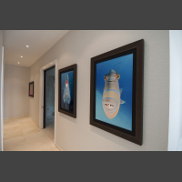 Queen Triggerfish Attack 36x24 framed aluminum