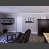 BFFs 36x24 cute photograph of three manatees hanging in a living room